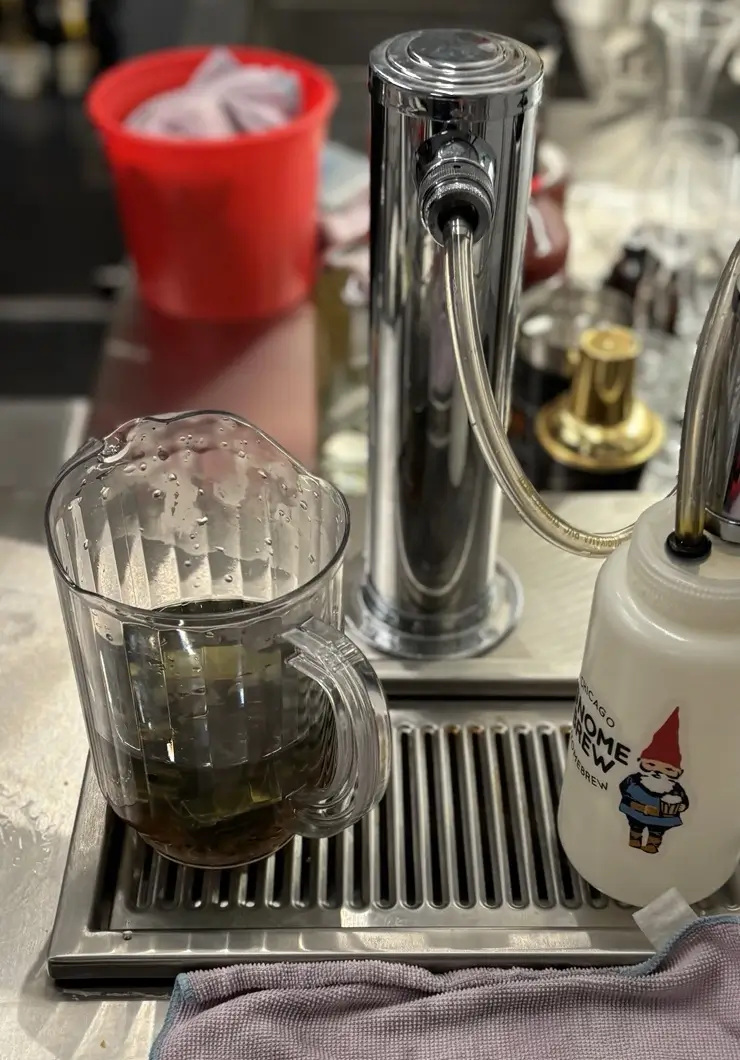 Beer line and faucet cleaning service for a draft beer system